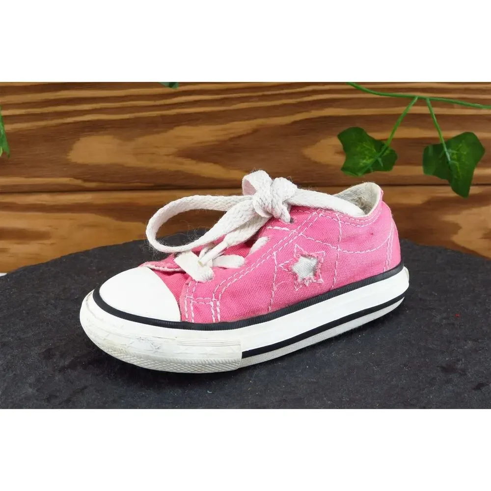 Converse All Star Toddler Girls 5‎ Medium Pink Low Top Fabric